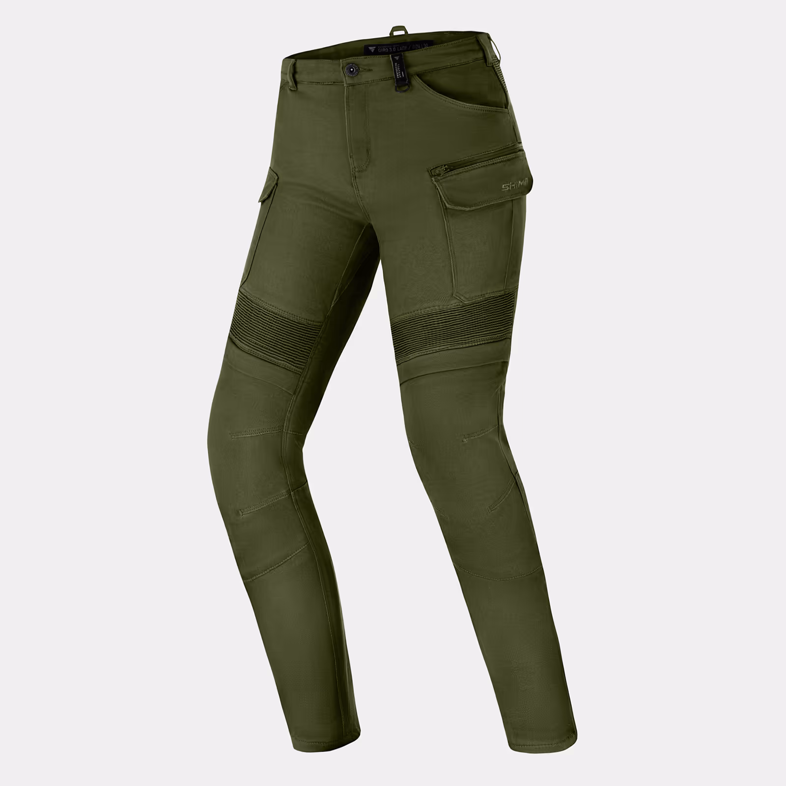 SHIMA_GIRO 3.0_LADY_KHAKI_FRONT_Motocicleta_jeans