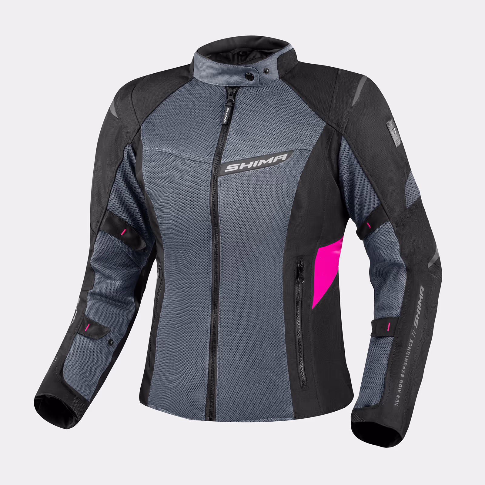 SHIMA_RUSH_VENTED_JACKET_LADY_PINK_FRONT_2500X2500_Motocicleta_Jacket_Women