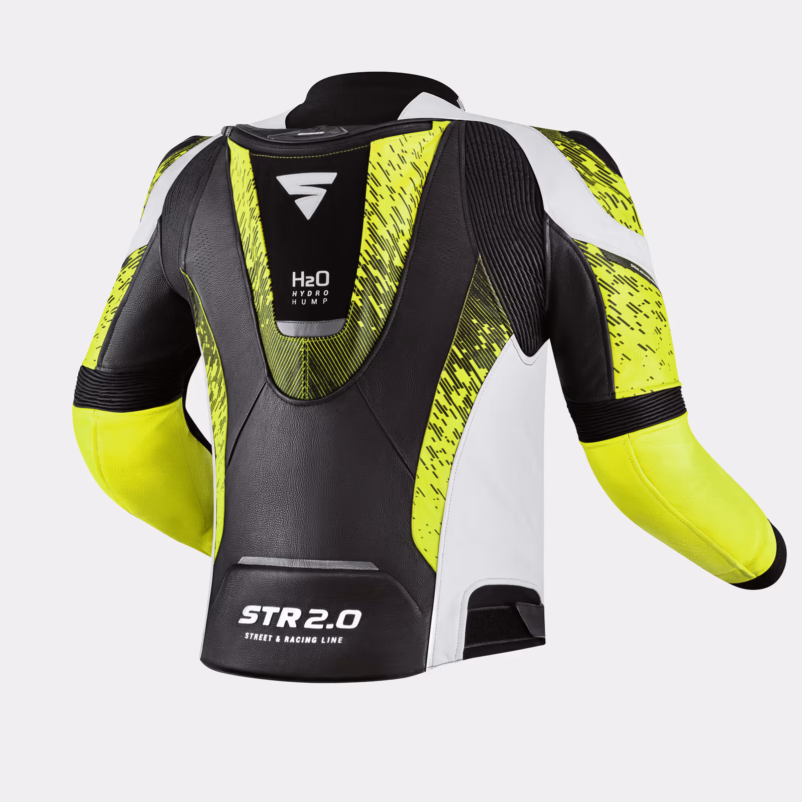 SHIMA_STR2_chaqueta_roja_fluo_espalda_1600px_Motocicleta_traje