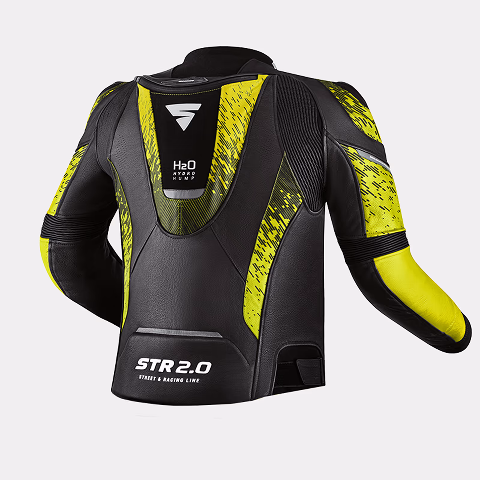 SHIMA_STR_2.0_chaqueta_negra_amarilla_fluo_espalda_800px__Traje_de_motociclista