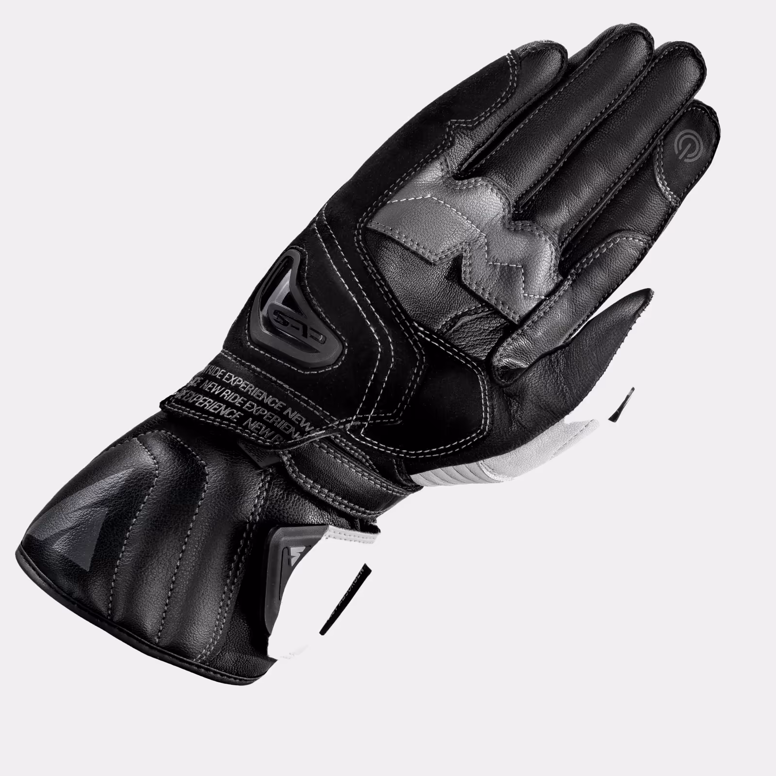 STR2_Guantes_negros_blancos_delanteros_1600pxGuantes_de_motociclista